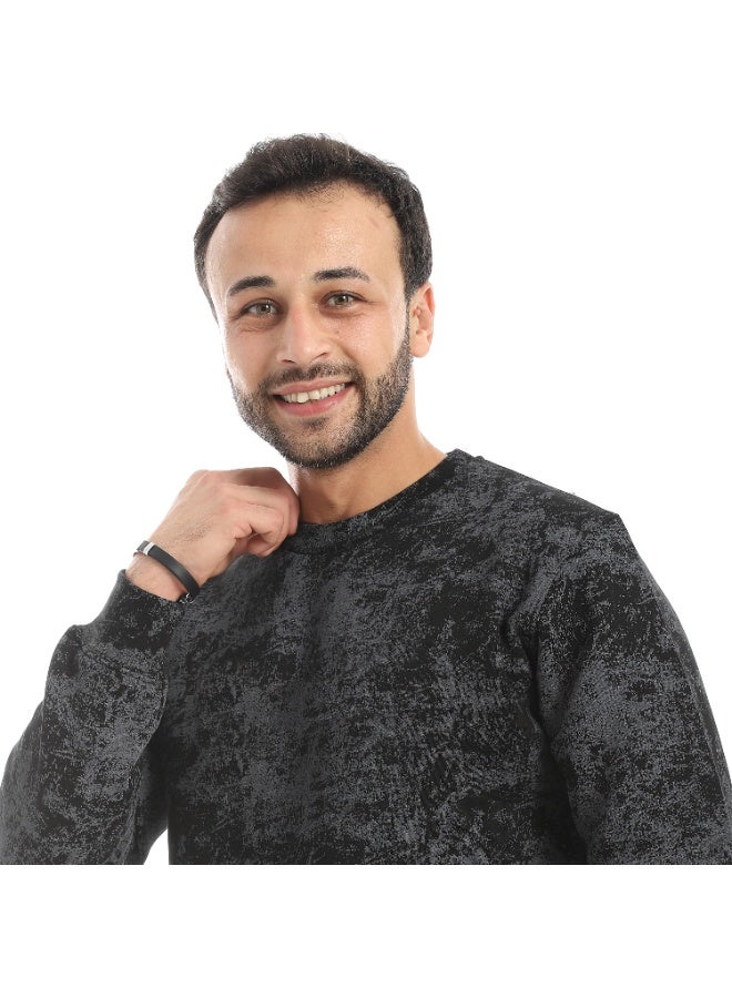 ديفيكت سويت شيرت اوفر سايز رجالي اسود ساده - Image 2